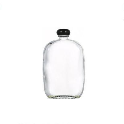 100 Ml Small Flat Milk Tea Juice Beverage Glass Bottle with Plastic Cap