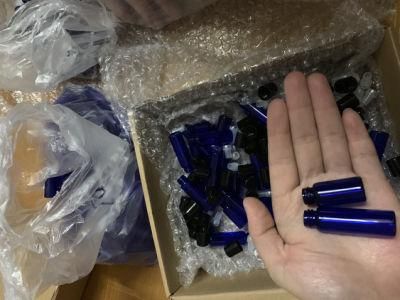New Empty Cobalt Blue 5ml Glass Roll on Bottle with Stainless Steel Metal Roller Balls for Essential Oil Perfume