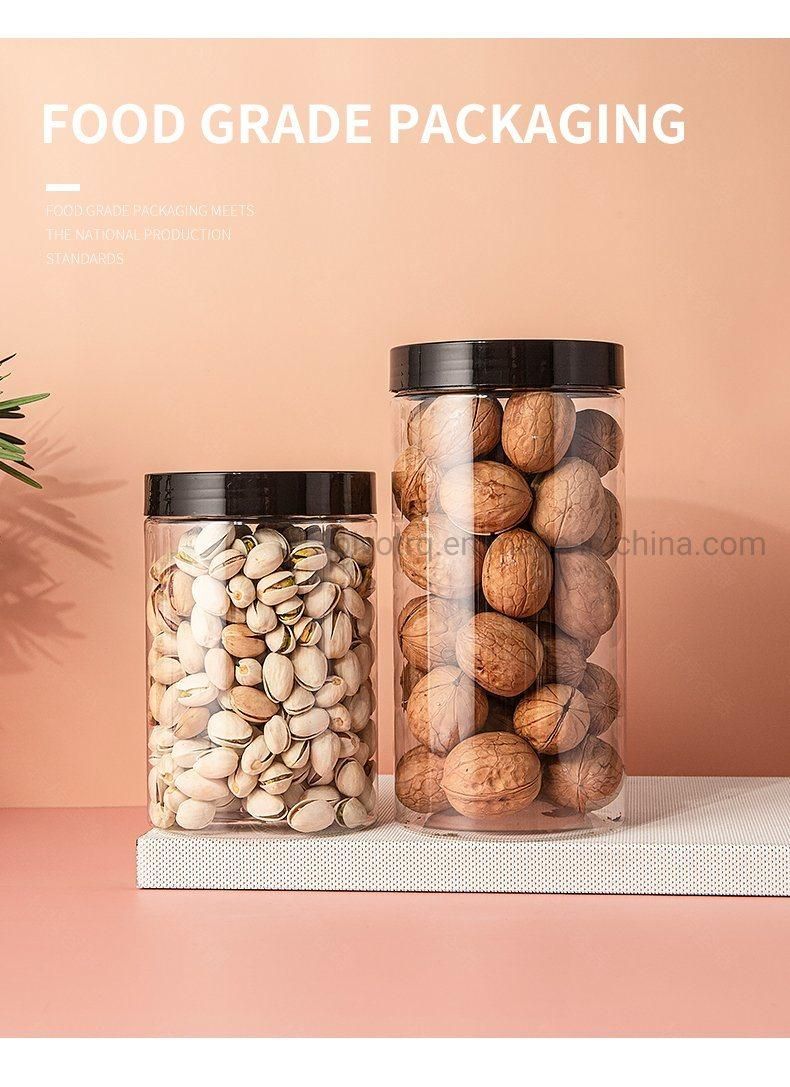 530ml Clear Plastic Bottle for Food Storage with Plastic Caps
