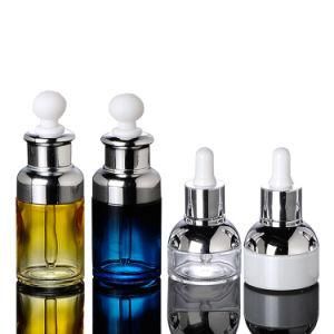Free Samples Luxury 30ml 50ml 100ml Frosted Glass Mist Dropper Perfume Bottle with Silver Aluminum Cap