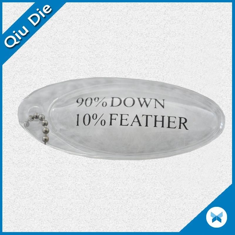 Custom Shape Down Feather Label Inflatable Tag for Down Jacket