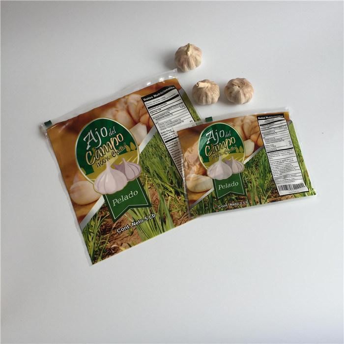 Multi-Color Printing LDPE Slider Reclosable Food Storage Bag for Garlic