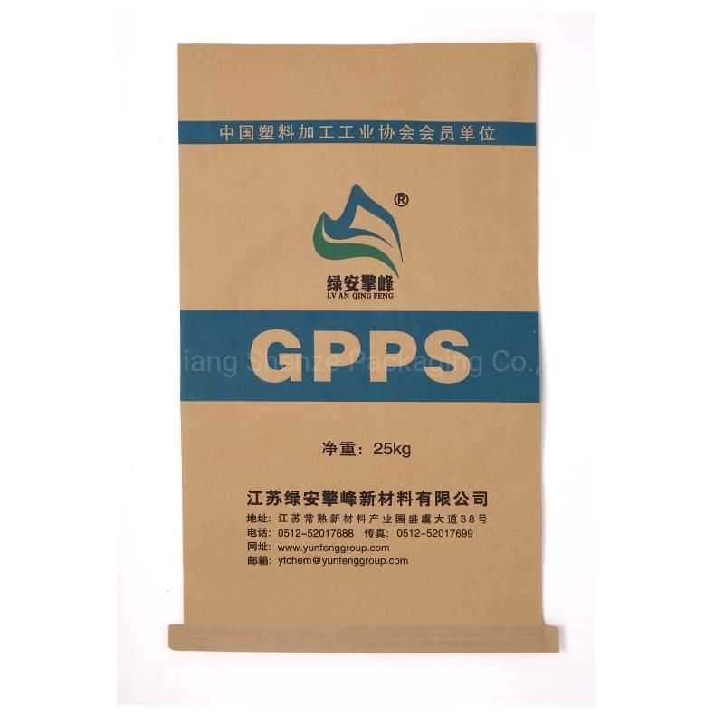 10kg / 20kg / 15kg / 25kg / 50kg Cement Chemical Plain Top Cutting Compound Sewn Bottom Open Mouth Kraft Paper Plastic Bag for Packing Animal Feed