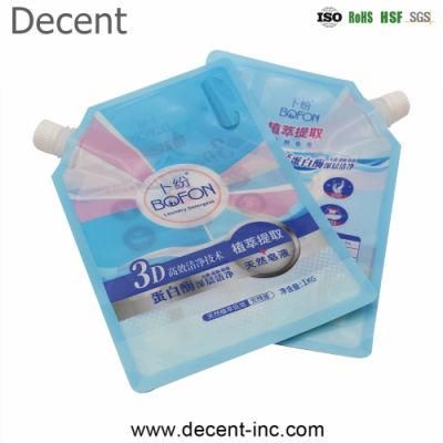 Clothes Washing Doypack Standing Laundry Detergent Bag Plastic Spout Packaging Bags Pouch for Washing Powder Liquid Nozzle Bag