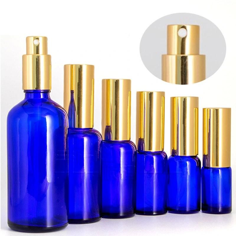 Black Aluminium Spray Cap Blue Essential Oil Glass Bottle Serum Glass Bottle