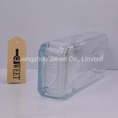 Square Empty Clear Glass Bottle 500 Ml