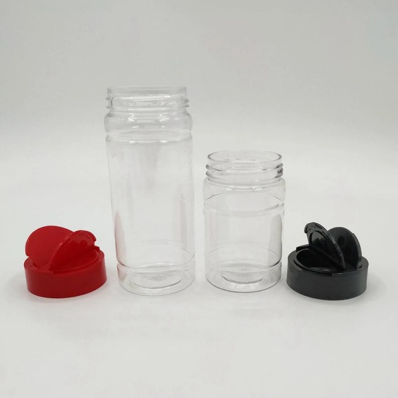 Spice Jars Plastic Salt Shaker Jar with Double Open Flip Lid