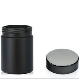 8oz Black HDPE Plastic Capsule Bottle