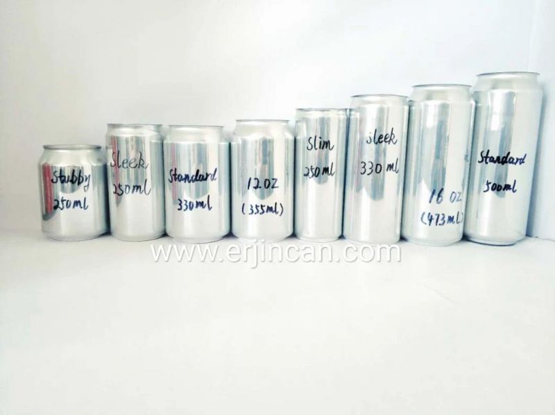 Sleek 355ml Aluminum Empty Cans Without Printing