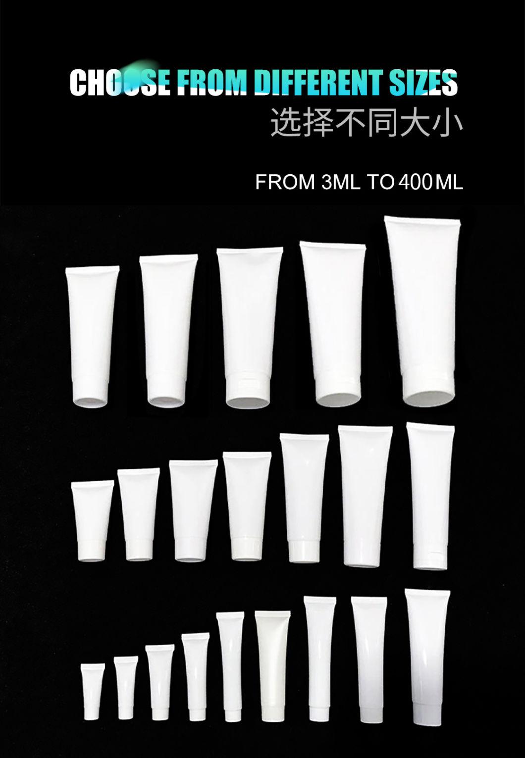 White Plastic Soft Tube Cosmetic Hand Facial Cream Empty Squeeze Tube Shampoo Lotion Refillable Tube Packaging