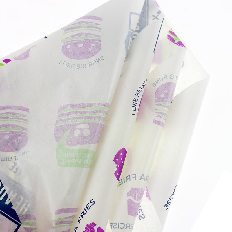 Customized PE Coated Printed Greaseproof Hamburger Wrapping Paper