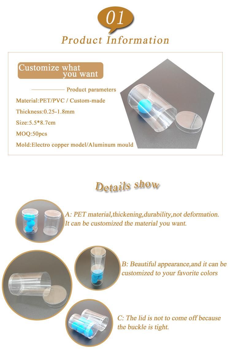Customized Clear Plastic Cylinder Tube Box