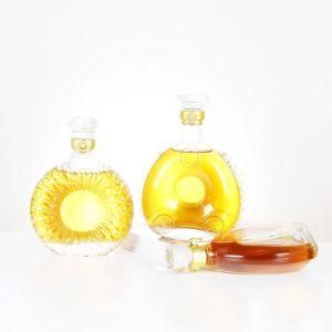Wholesale Empty Clear Round Transparent Glass Bottle Wine Bottles 750 Ml Bottle Glass with Cork Lid