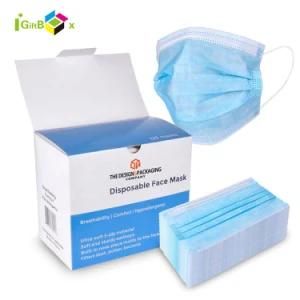 50 PCS 3 Ply Disposable Face Mask Packaging Medical Surgical Face Mask Boxes