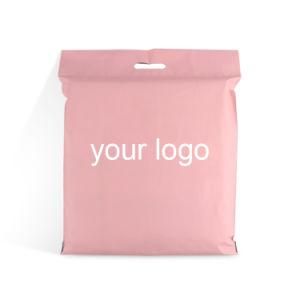 Custom Printed Logo Matt Pink Poly Mailer Envelope Plastic Package Bag with Handle