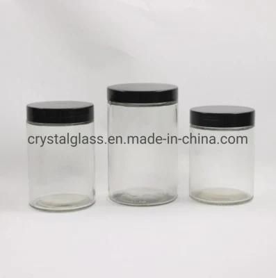 Hot Sell 1oz 2oz 4oz 8oz 16oz 32oz Straight Side Glass Food Jar for Honey Jam Storage with Metal Plastic Screw Lid