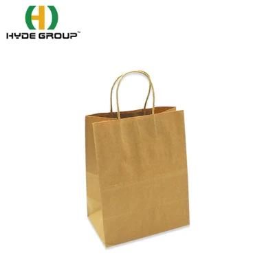 Reusable Brown Grocery Shopping Package Kraft Paper Bags with Twisted Handles