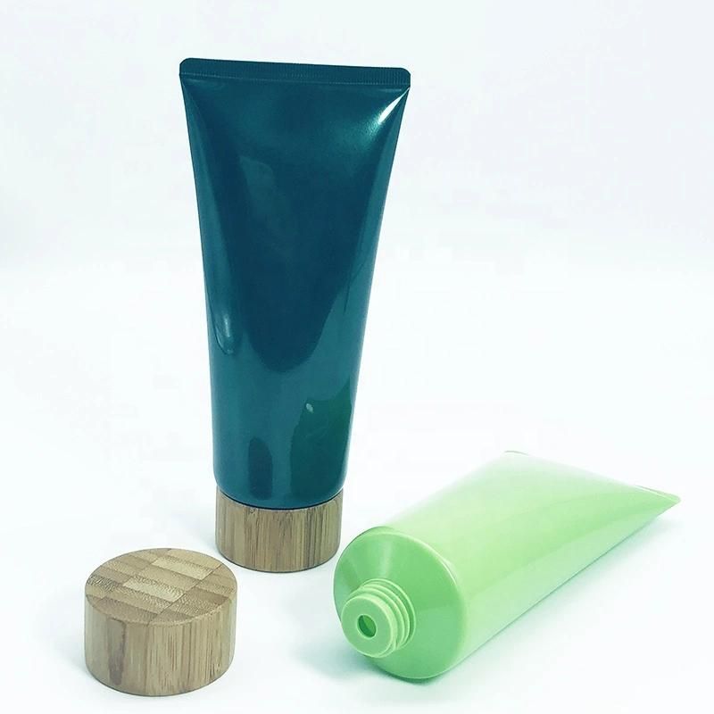 Eco Friendly Containers Plastic Cosmetic Tube with Bamboo Head Cover