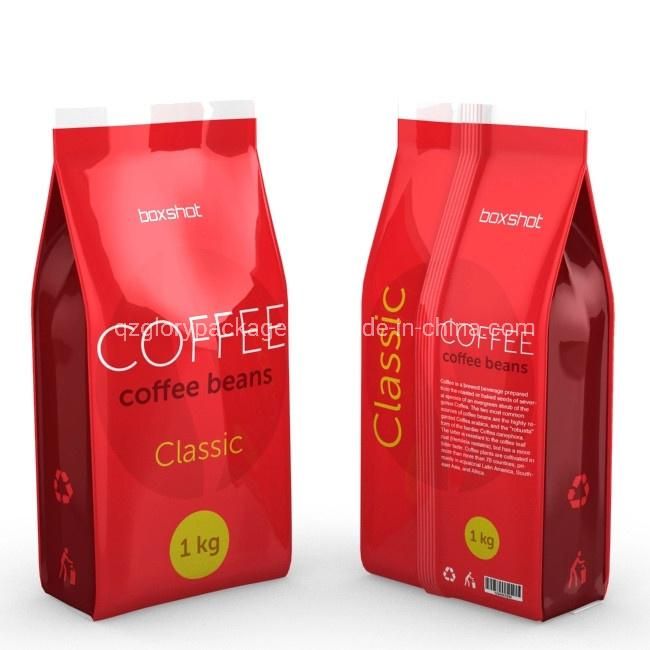 Green Products for The Environment Compositable Box Bottom Kraft Paper Coffee Bag with Zipper
