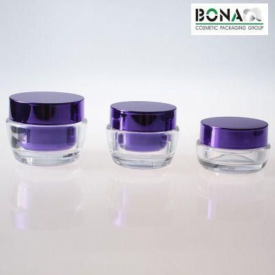 15g 30g 50g Shiny Purple Acrylic Cream Jar Plastic Container