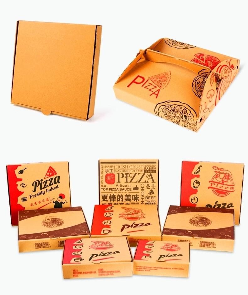 Custom Printed Biodegradable Corrugated Pizza Box with Handle