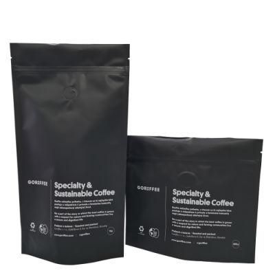 100% Recyclable PE4 Standing up Coffee Pouch 250g with Valve and Zipper
