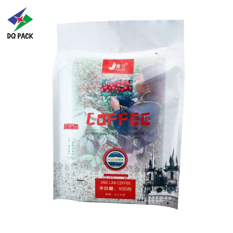 Dq Pack China Plastic Packaging Quad Seal Pouch Coffee Bag