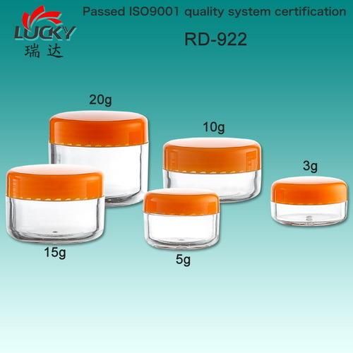 3G 5g 10g 15g 20g Round Facial Plastic Empty Cream Jar