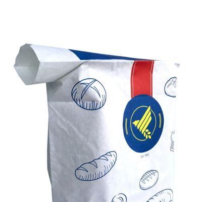 Disposable Kraft Paper with External Internal Valve PP Woven Flour Bag Sack 25kg Recyclable Eco-Friendly Packing Bag