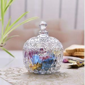 Customized Styles Candy Glass Jars Flower Shaped Round Glass Cups with Lids