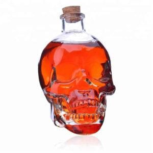 187ml 375ml 500ml Crystal Glass Skull Vodka Bottle