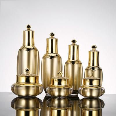 Luxury Gold Crown Cosmetic Packaging Plastic Bottle Cosmetic Jar (PPC-NEW-004)