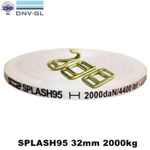 DNV GL, ISO9001 Certificate 32mm 2000 Kg Woven Lashing Webbing for Heavy Duty Packing
