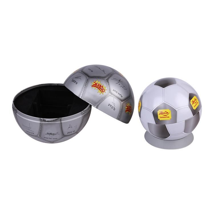 Wholesales Football Shape Ball Tin Gift Box Biscuit Tin