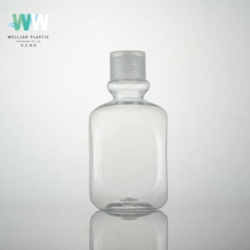 Hot Sale 250ml Plastic Pet Shaped Bottle with Flip Cap
