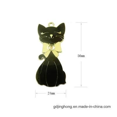 Fashion Cat Tag Logo Customized Zinc Alloy Plated Metal Label