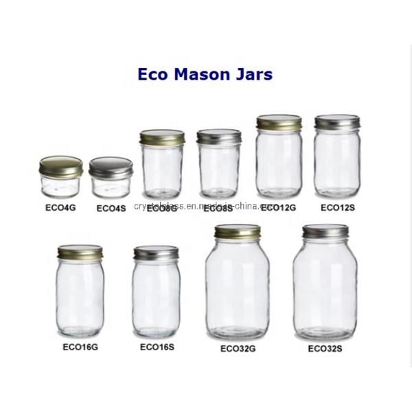 Wholesale 4oz 8oz 12oz Wide Mouth Size Quilted Mason Glass Canning Jar with Sliver Lids for Jam Jelly