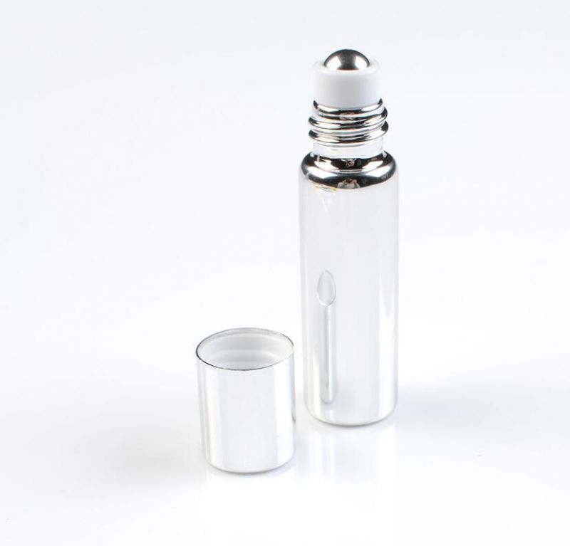 Top Hot 5ml Electroplated Golden and Silver Roll on Glass Perfume Bottles Refillable Bottle Essential Oils Roll-on Glass Bottle