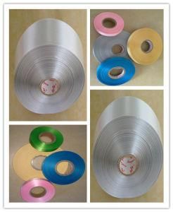 Thermal Transfer Slit Edge 100% Polyester Satin Grey Ribbon