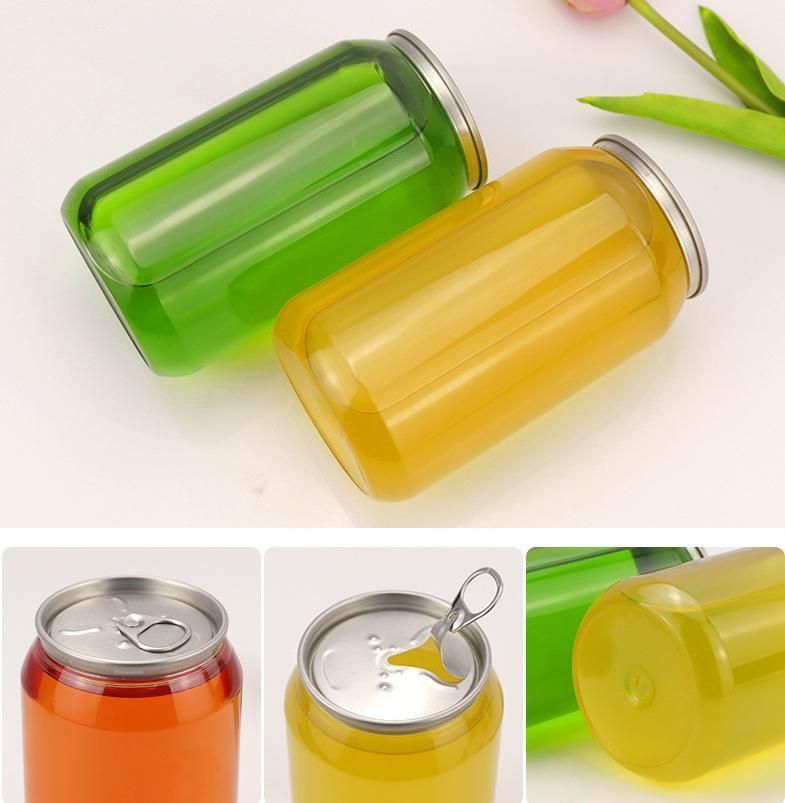 Hot Sale 250ml 300ml 330ml 350ml Round Shape Plastic Can with Easy Open Aluminum Lid
