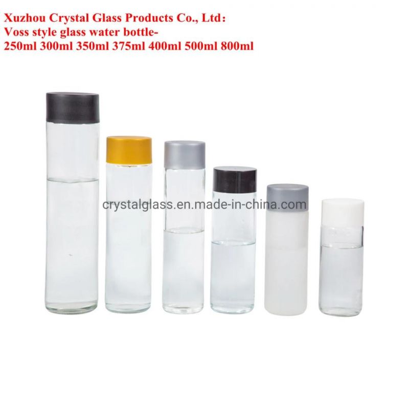250-800ml Cylindrical Kombucha Glass Drinking Bottle with Various Color Lids