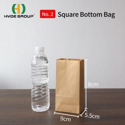 Stand up Type Recyclable Restaurant Take Away Fast Food Packaging Kraft Paper Bag