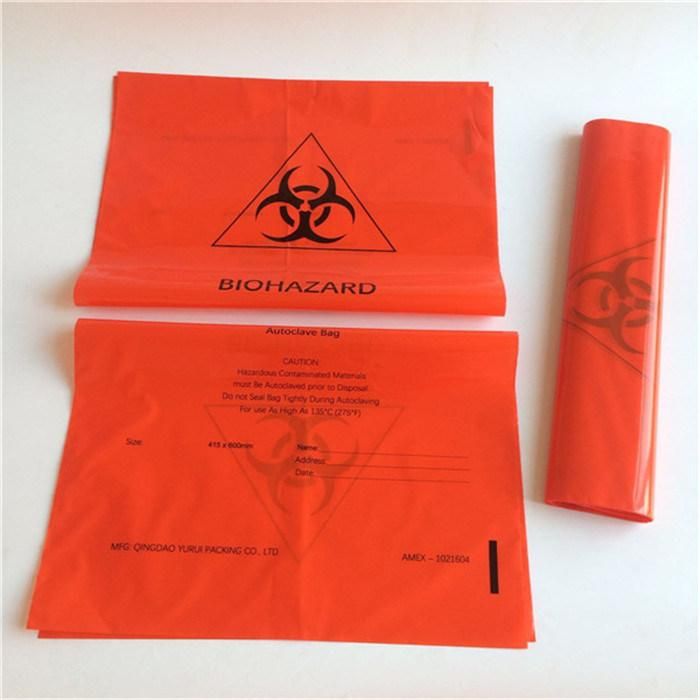 HDPE Autoclavable Biohazard Bag Biological Infectious Waste Bag for Medical Disposal