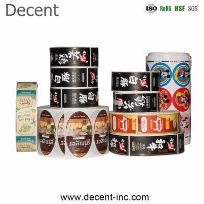 Custom Adhesive Waterproof Glossy Labels Roll Gold Hot Foil Stamping Product Packing Label Sticker