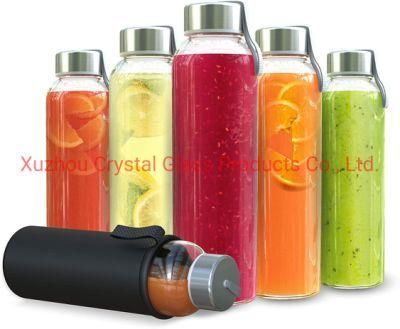 10oz 15oz 17oz Eco-Friendly Reusable Glass Water Bottle with Custom Logo