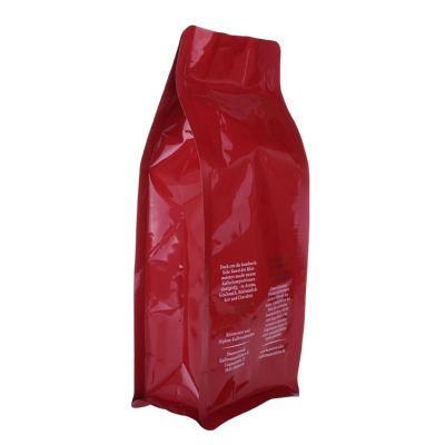 Pocket Ziplock Bags Box Bottom Pouches Plastic Red Colour Coffee Bag