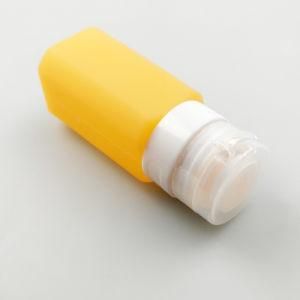 Jumbo Cuboid-Shaped Tsa Approved Leak Proof FDA Silicone Cosmetics Bottles, Orange