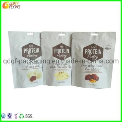 Kraft Paper Food Packaging Bags with Zip Lock for Cookies Packing