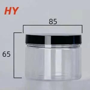 Black Cap Transparent Plastic Pet Jar 250ml 150ml 500ml