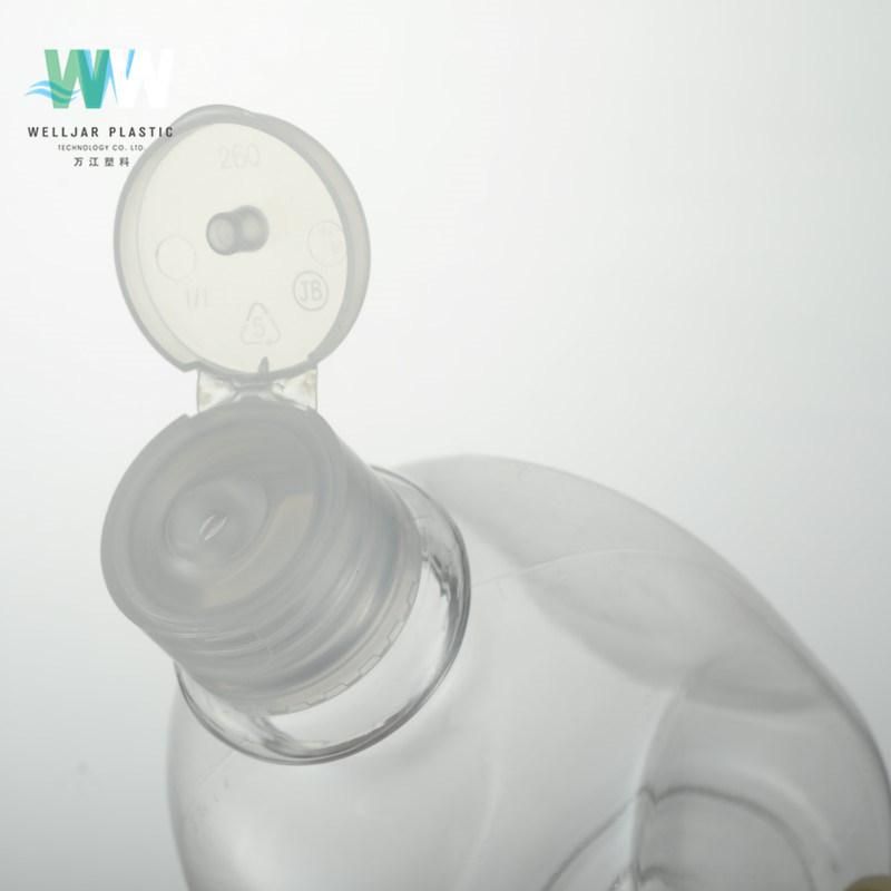 Hot Sale 250ml Plastic Pet Shaped Bottle with Flip Cap